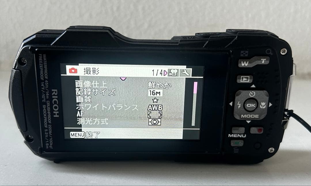 【ほぼ新品】RICOH WG-80 ブラック 防水カメラ