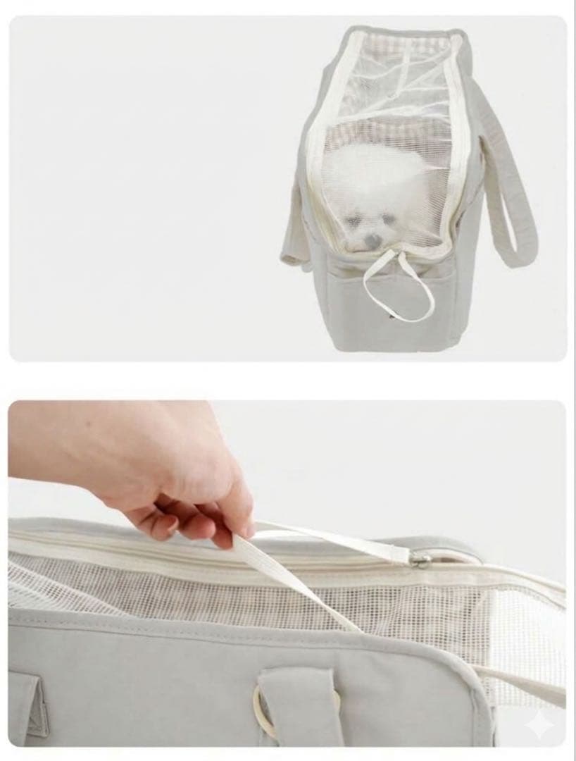 ONECUTE 小型犬用キャリーバッグ クリーム色