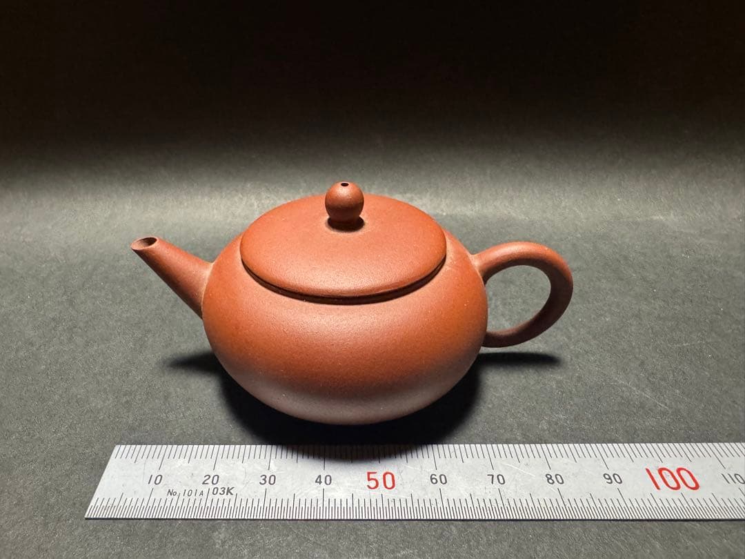 値下げ！中国古玩 朱泥 水差し 中国宣興 朱泥水平壺 / 不用品 現状渡し