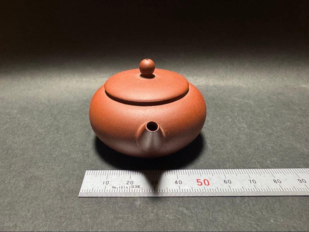 値下げ！中国古玩 朱泥 水差し 中国宣興 朱泥水平壺 / 不用品 現状渡し