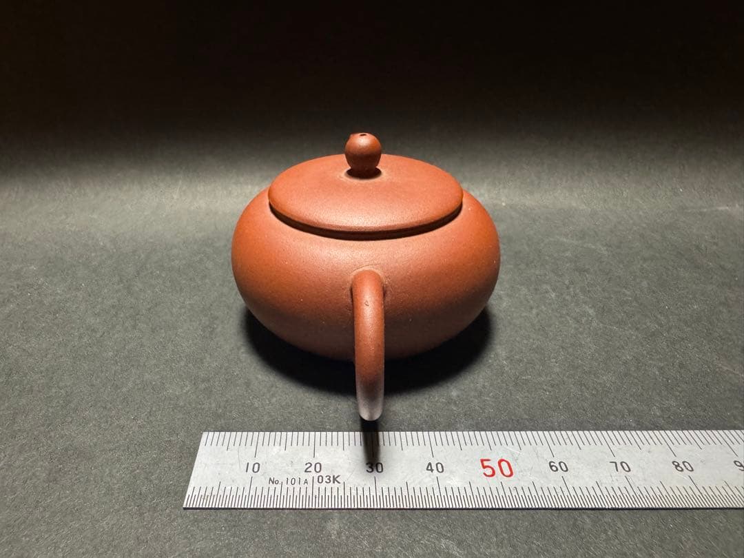 値下げ！中国古玩 朱泥 水差し 中国宣興 朱泥水平壺 / 不用品 現状渡し