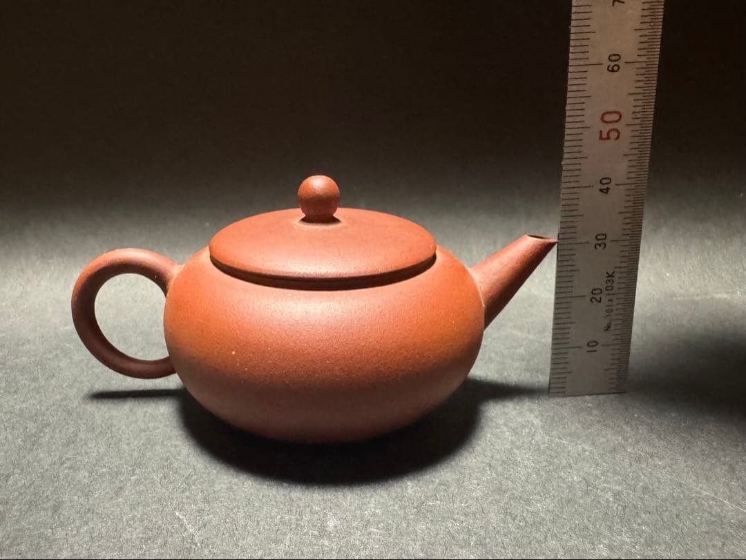 値下げ！中国古玩 朱泥 水差し 中国宣興 朱泥水平壺 / 不用品 現状渡し