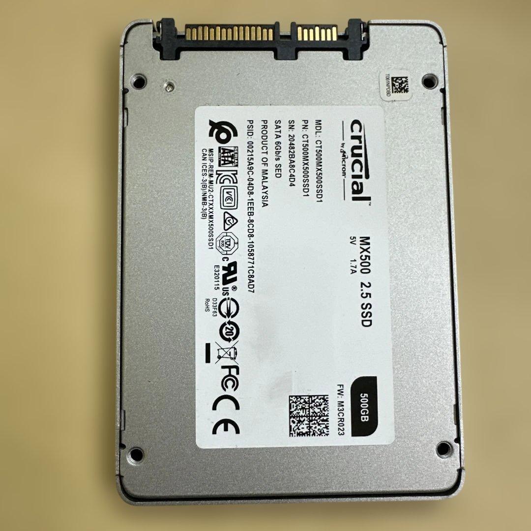 13. crucial 500GB SSD 2.5インチ SATA 動作確認済み