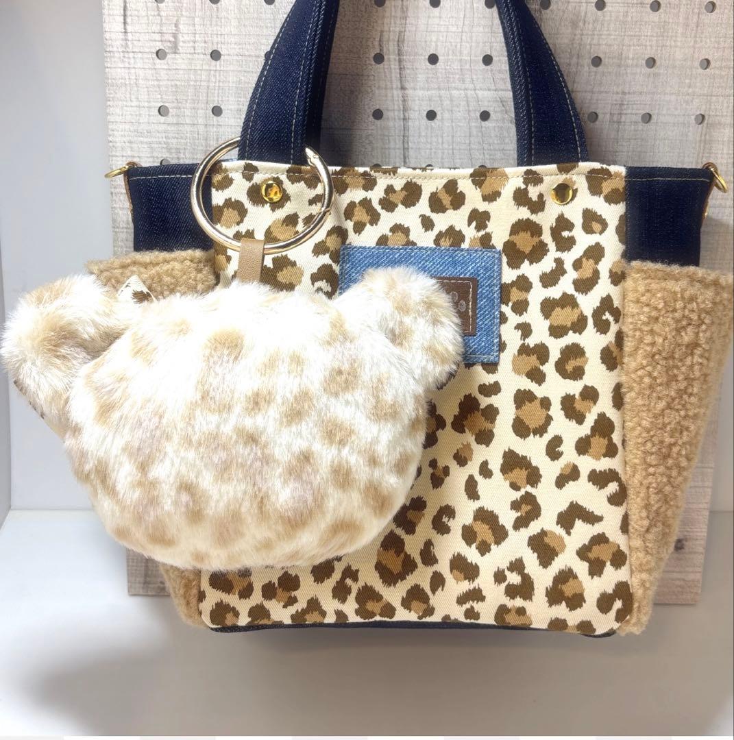 マ*ゲ様 コヤンイサムチョン★大きなマスコットチャームミニトートバッグ　レオパー