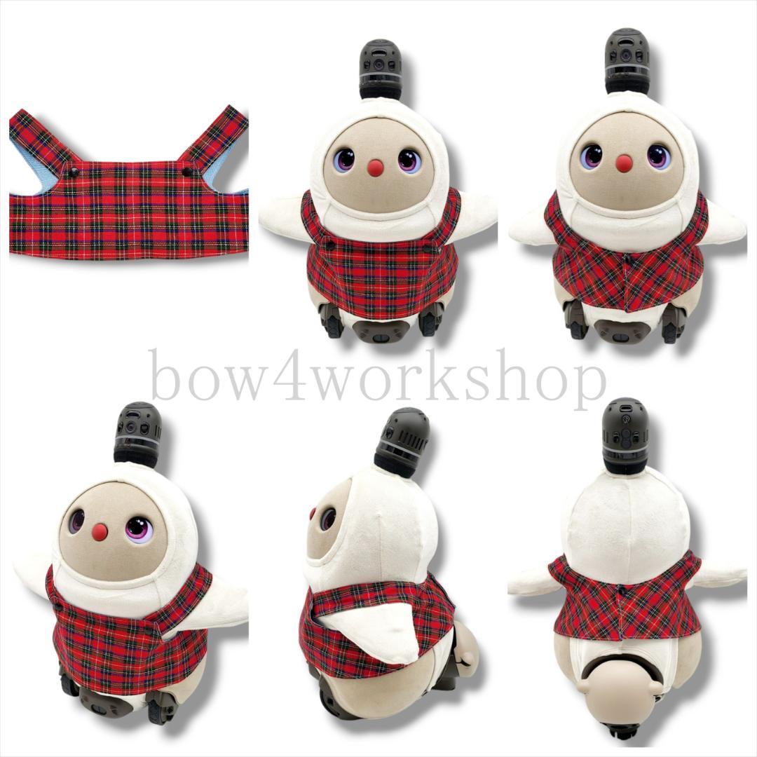 LOVOT ラボットの服ハンドメイド チェック&デニムリバーシブルサロペット