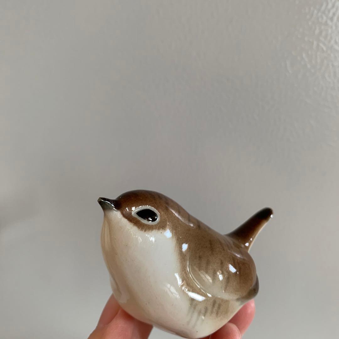 ヴィンテージ ロモノーソフ ミソサザイ 小鳥 置物 フィギュリン