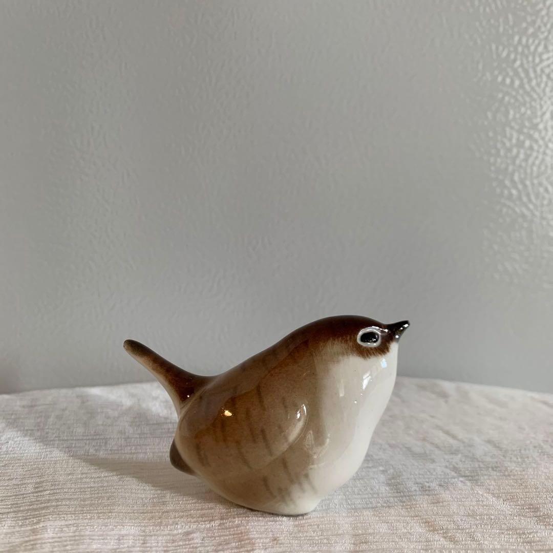 ヴィンテージ ロモノーソフ ミソサザイ 小鳥 置物 フィギュリン