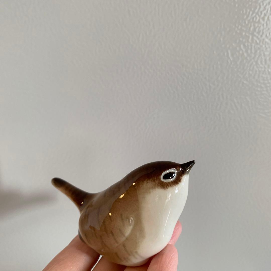 ヴィンテージ ロモノーソフ ミソサザイ 小鳥 置物 フィギュリン