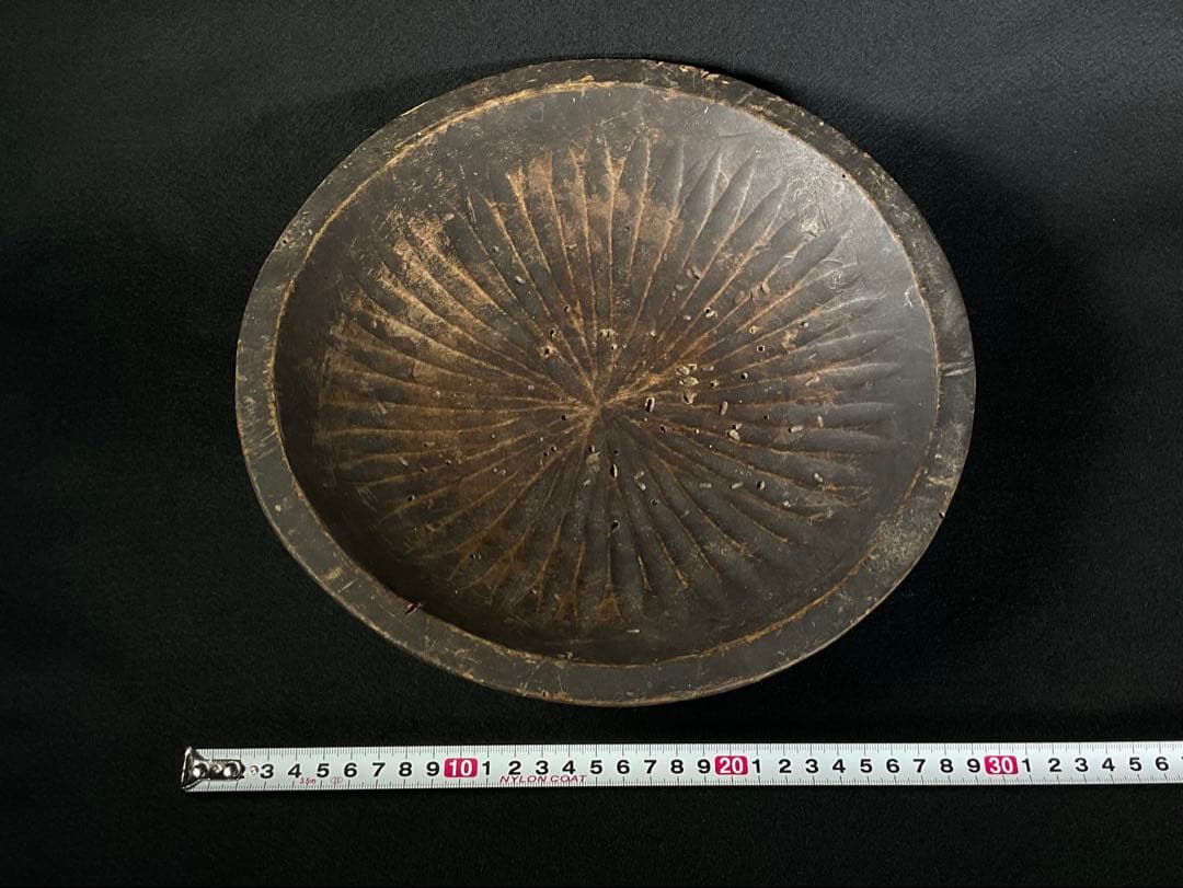 藤原盆　繭盆　まゆ皿　木彫　群馬県水上藤原　外径約2８cm