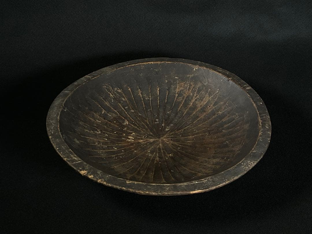 藤原盆　繭盆　まゆ皿　木彫　群馬県水上藤原　外径約2８cm