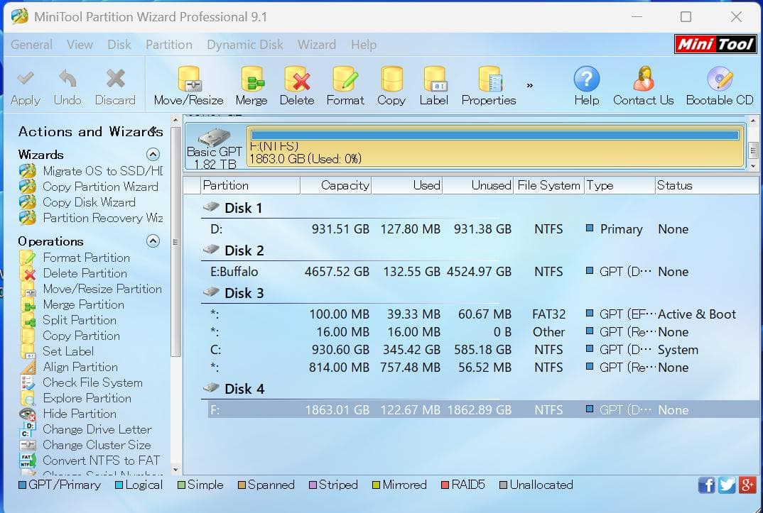 中古　外付けHDD 2TB Buffalo HDJ-LDA2U3-BA