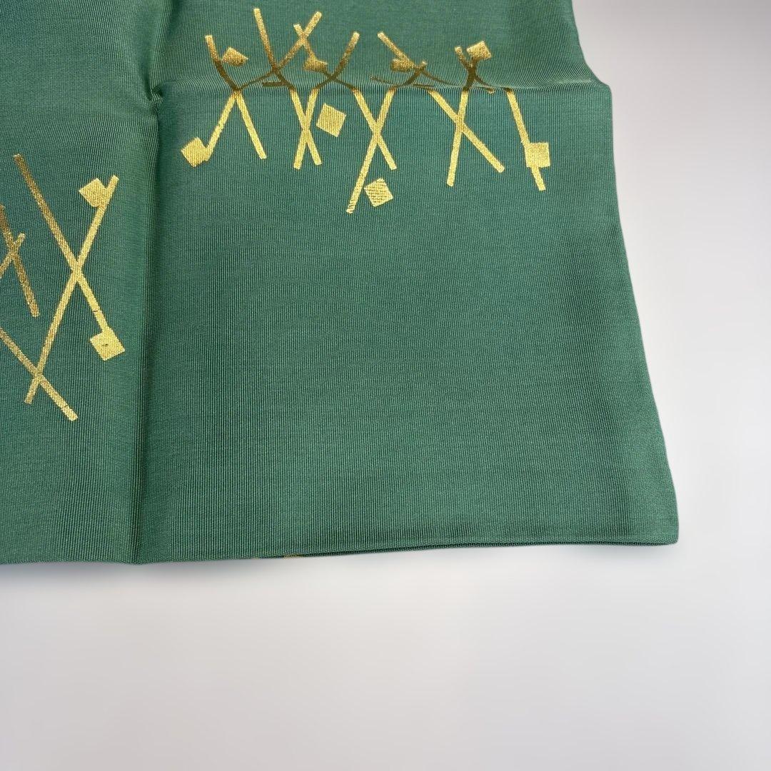 【中古品】茶道具　袋師　土田友湖 切箔染服紗