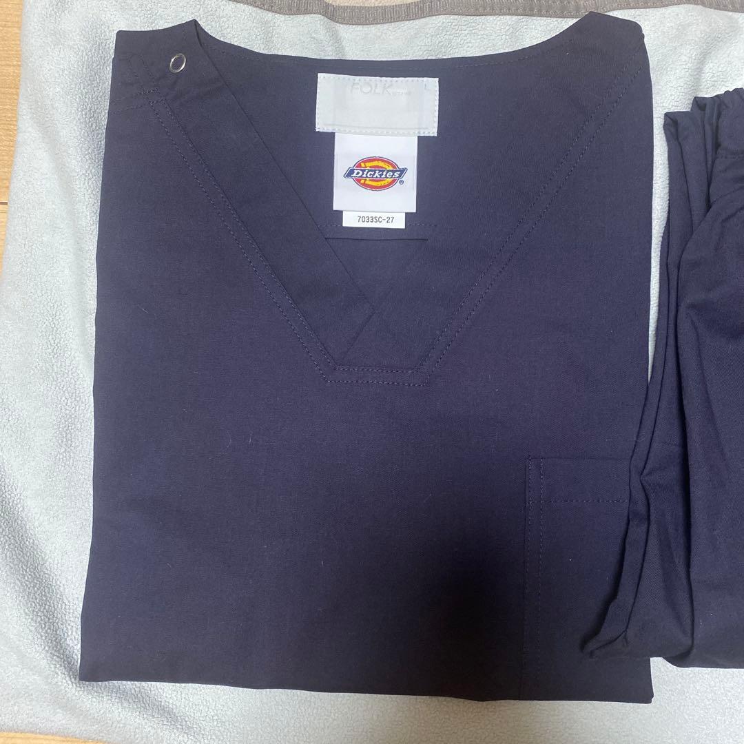 Dickies ネイビー スクラブシャツ・パンツセット