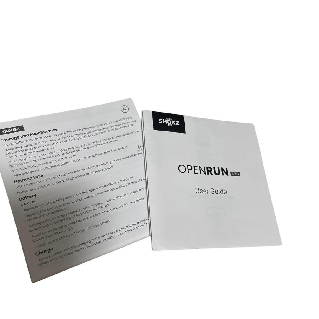 【美品/箱付き】Shokz ショックス OpenRun S803 骨伝導イヤホン