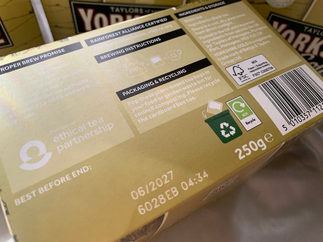 イギリス　ヨークシャーティー ゴールド80入り　五箱セット