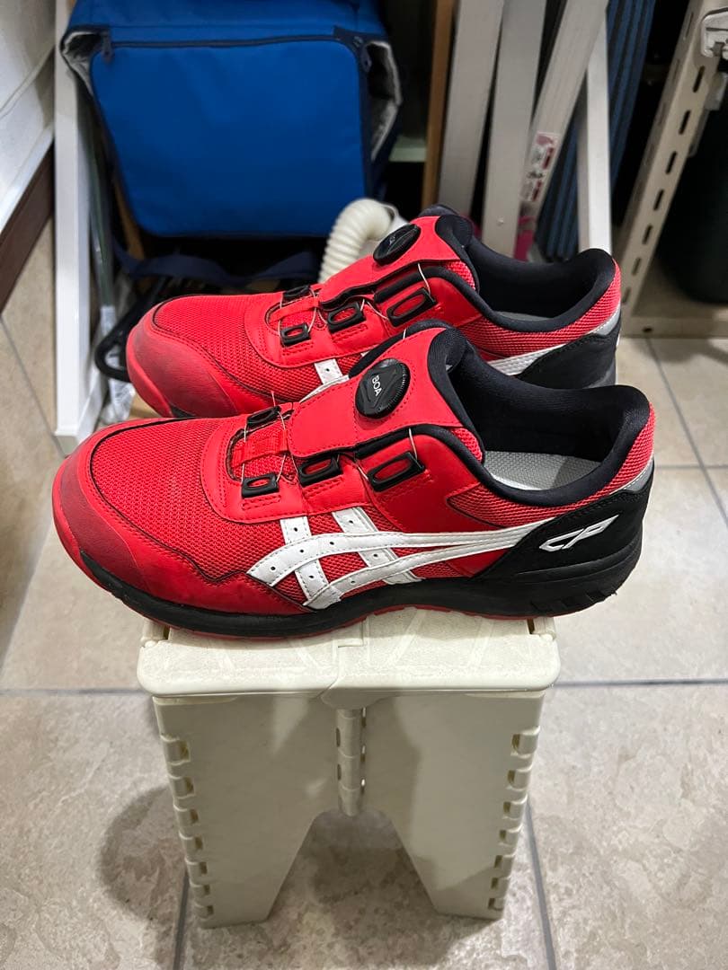 ASICS BOAシステム安全靴 レッド