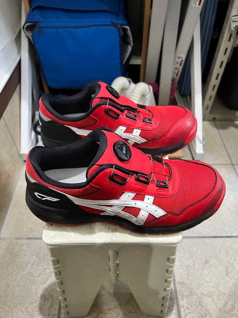 ASICS BOAシステム安全靴 レッド