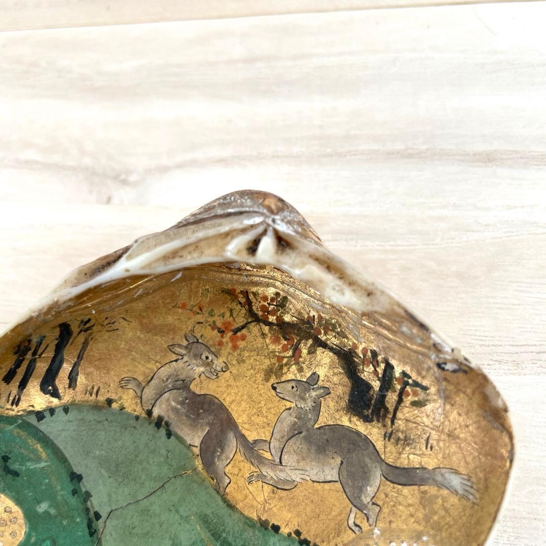 【専用出品】　蛤香合　貝合わせ香合　若草山　鹿