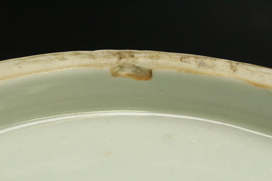 中国美術 五彩 波馬紋 大碗 φ37.8cm(BB511)
