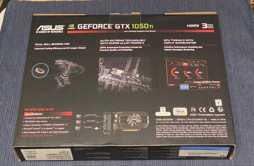 グラフィックボード・グラボ・ビデオカード kankuASUS PH-GTX1050TI-4G GTX 1050 Ti