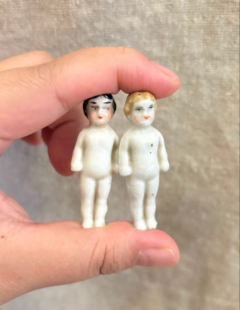 アンティーク　ドイツ　ミニドール　プレート　三点セット