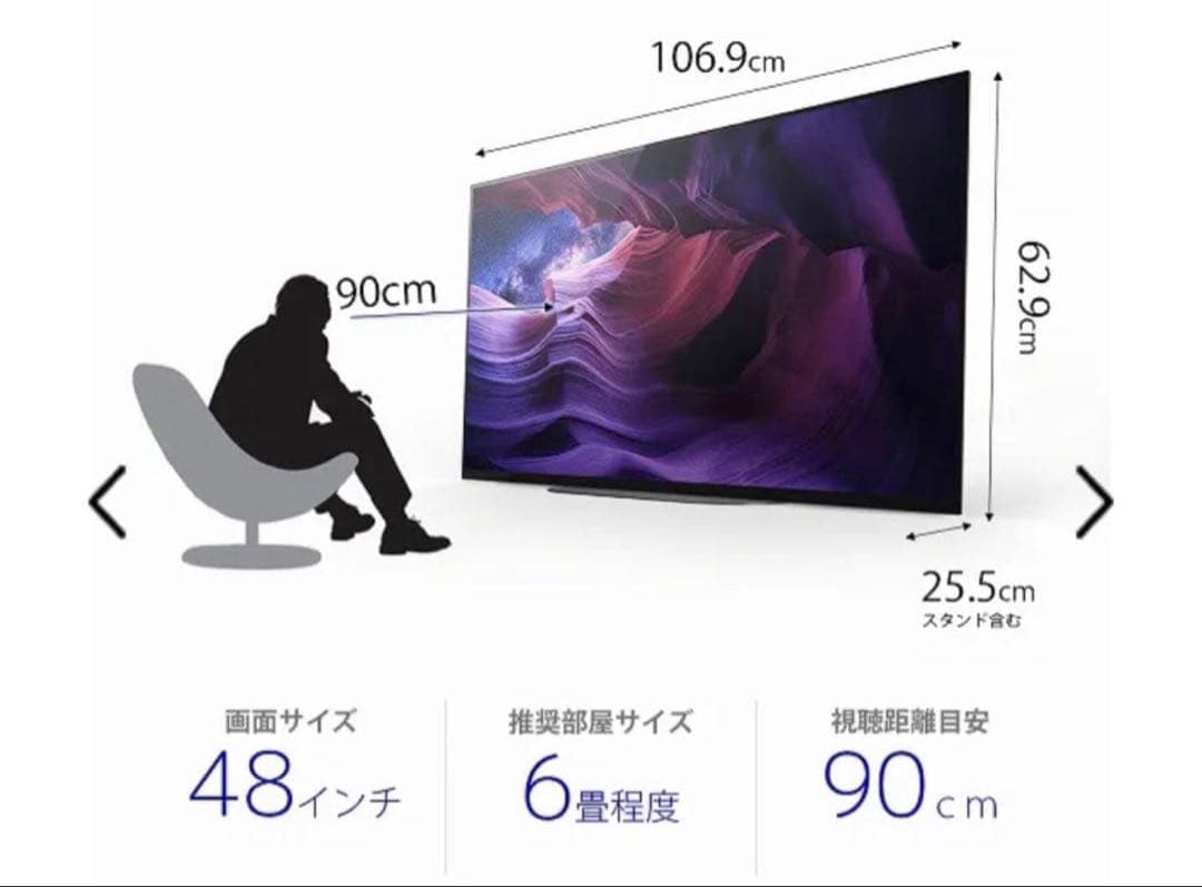 引取限定SONY KJ-48A9S 有機ELテレビ BRAVIA SONY