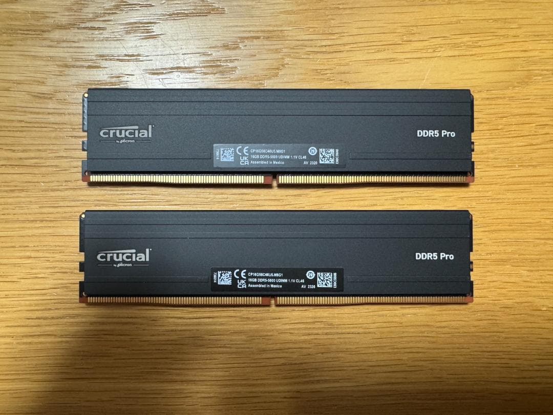 クルーシャル Crucial DDR5 Pro メモリー 16GBx2枚