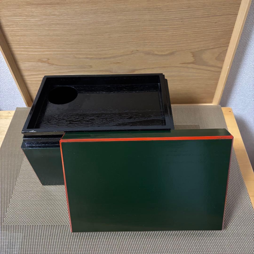 茶道具セット 緑と赤の木製