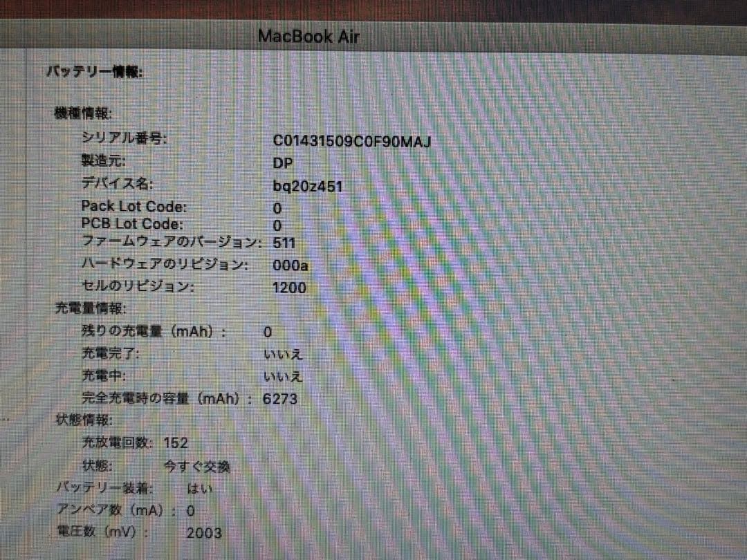 MacBook Air 13インチ