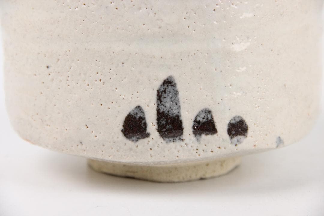 織部焼　加藤唐九郎 作(号 一無) 茶碗・鉄絵幾何文 抹茶 茶道具 FJ29-6