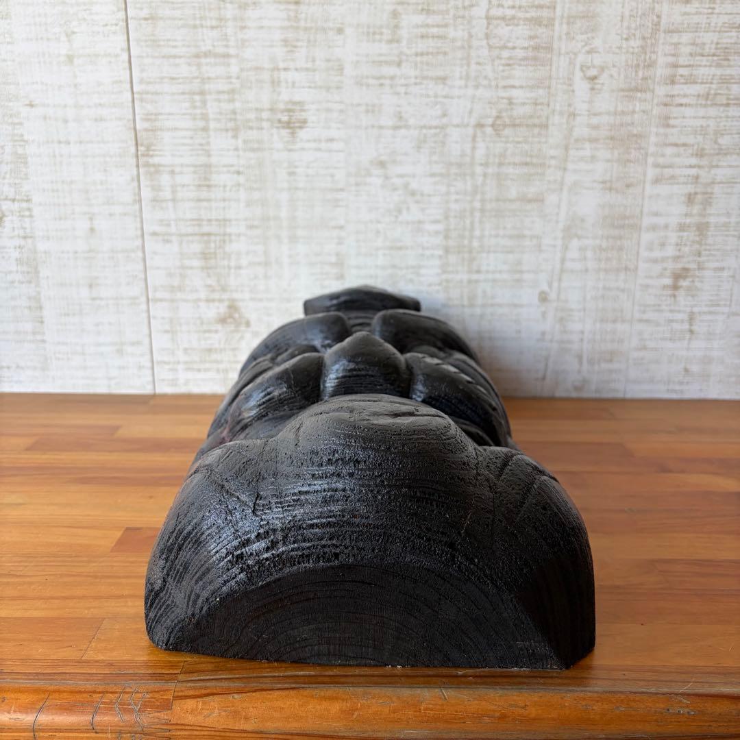 【アンティーク】木彫り 彫刻 釜神様 守り神 魔除け 縁起物 風水 民芸品 置物