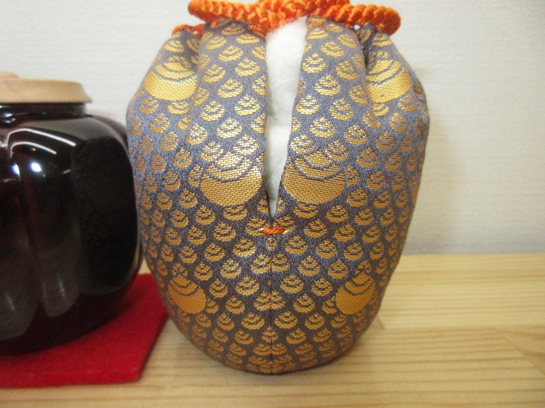 送料込【逢絢亭・新品】茶道具 棗 阿古陀茶入 山中塗 表千家好 仕覆付 中村宗悦