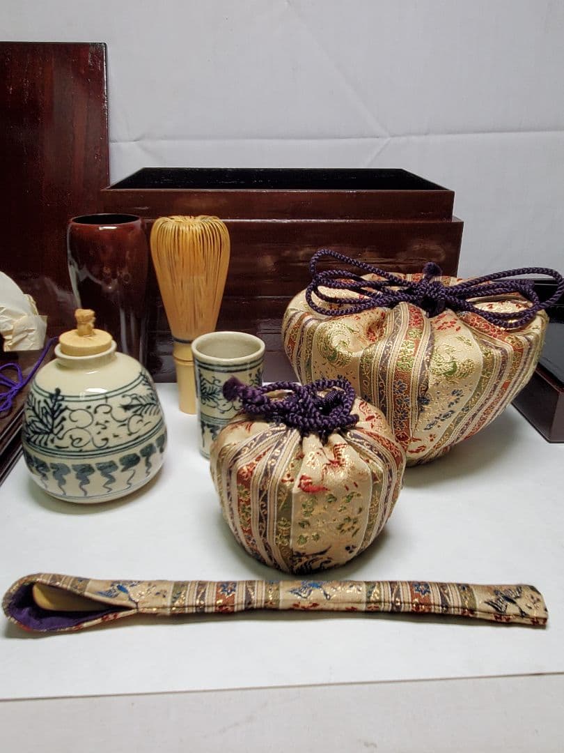 保管品　茶道具　茶箱八点入　器据　揃え