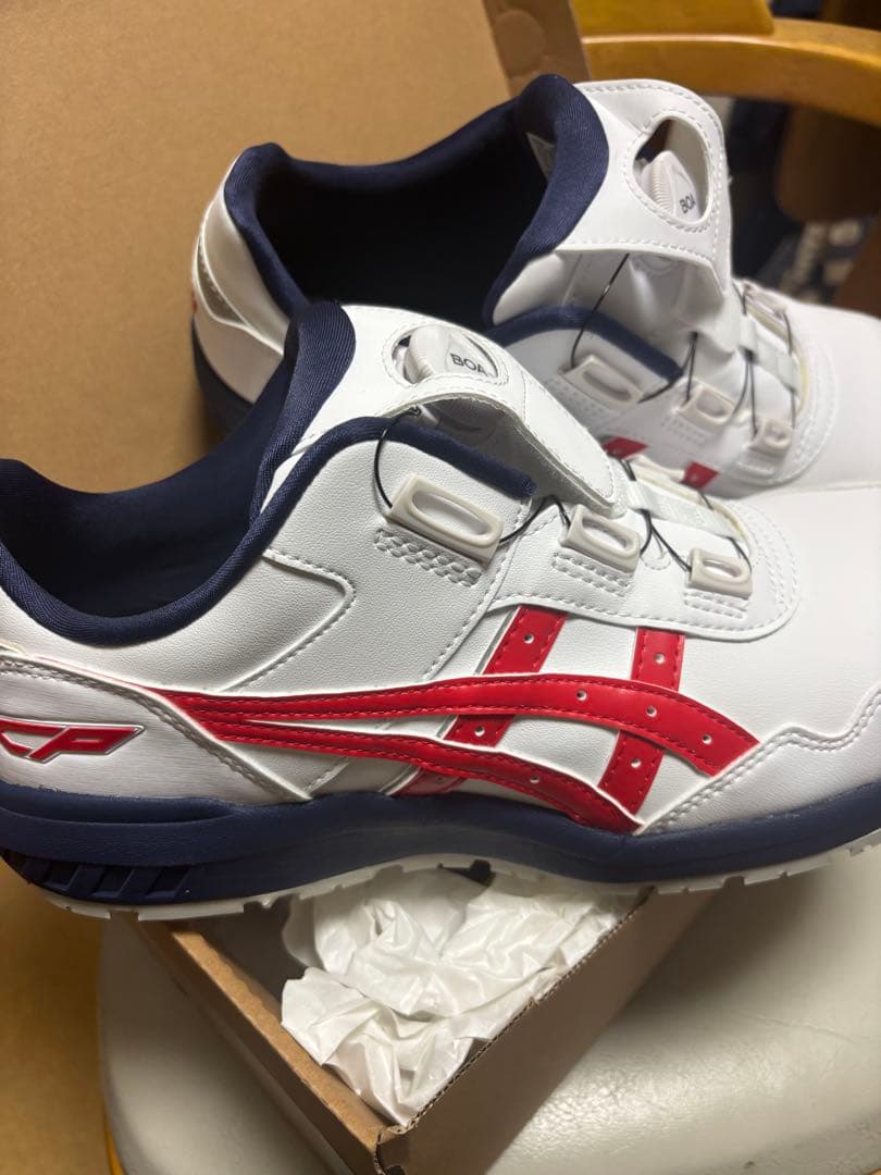 ASICS CP 安全靴 ホワイト/クラシックレッド