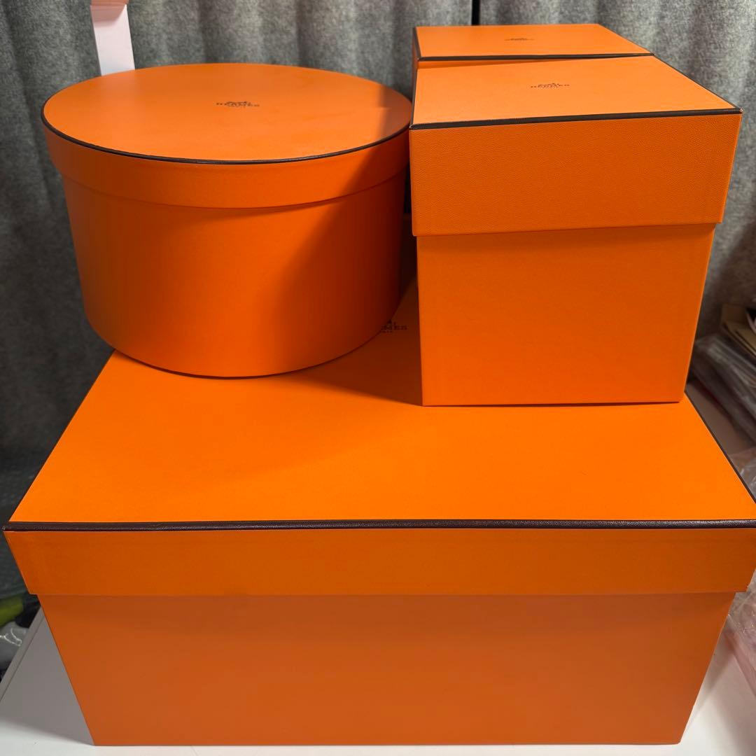 プ*読様 HERMES 空き箱 4つセット 巾着 ショッパー付き 空箱 特大 ラ