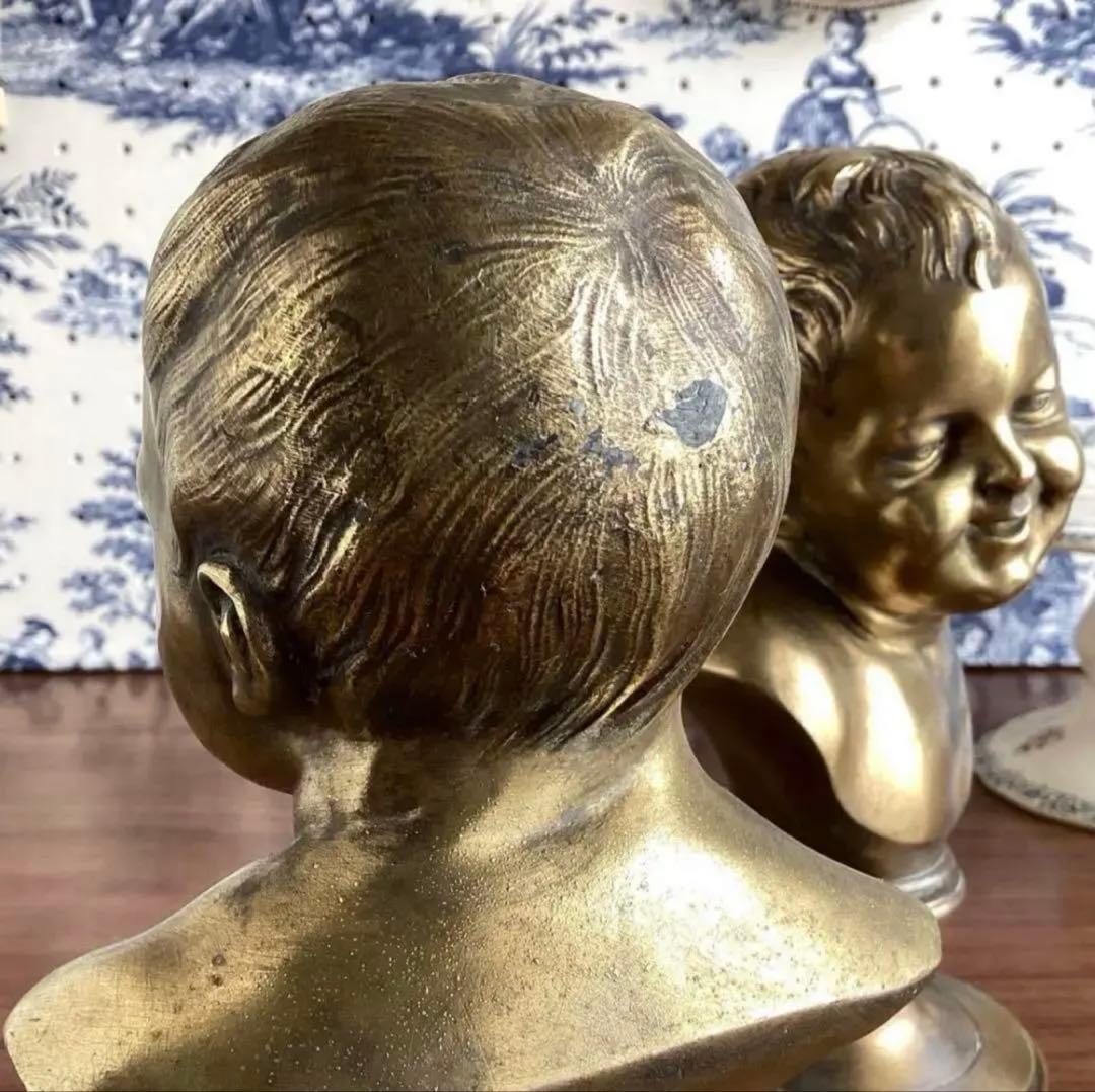 フランスアンティーク ♧ 胸像19.5cm ♧ 泣くジャンと笑うジャン