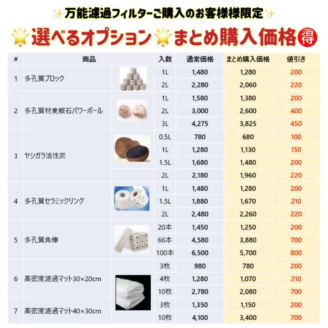 沈殿物理生物一体型濾過槽　外部式濾過装置器　水槽濾過バイオスポンジフィルター付き