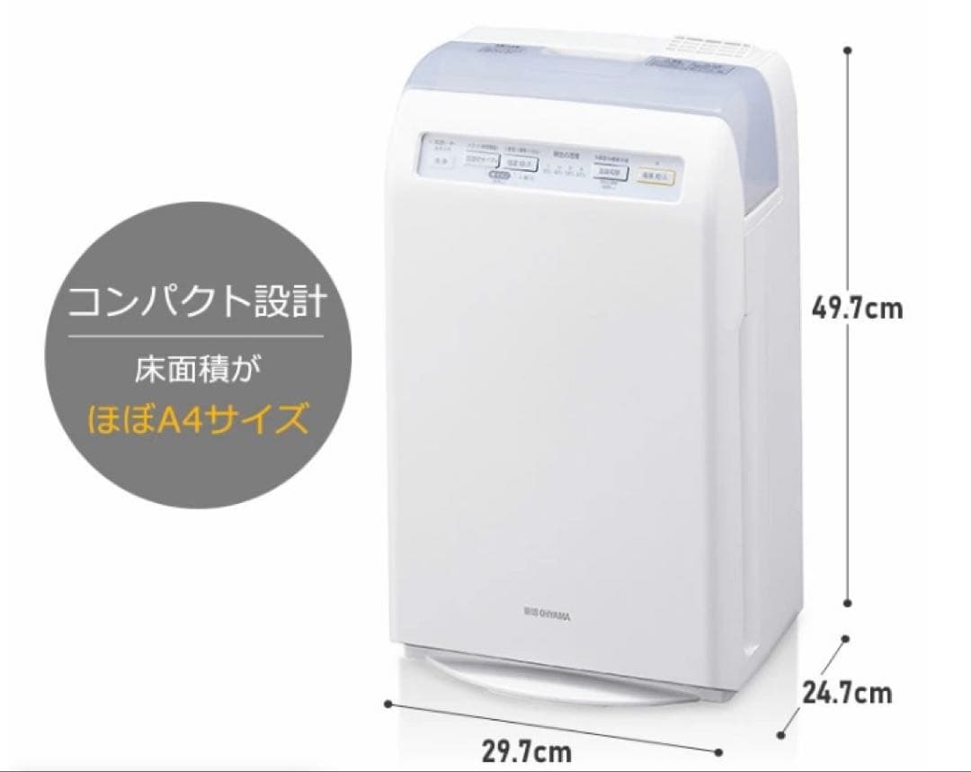 アイリスオーヤマ 空気清浄機 加湿機 マイナスイオン ホワイト 白未使用 10畳