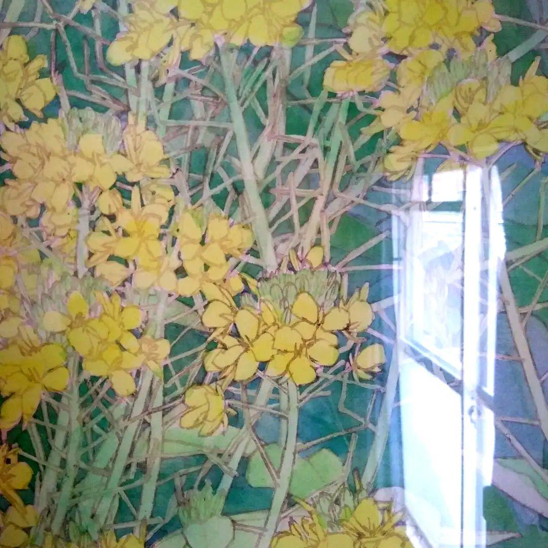 最終値下げ【水彩画花鳥】菜の花畑・ひばり鳥
