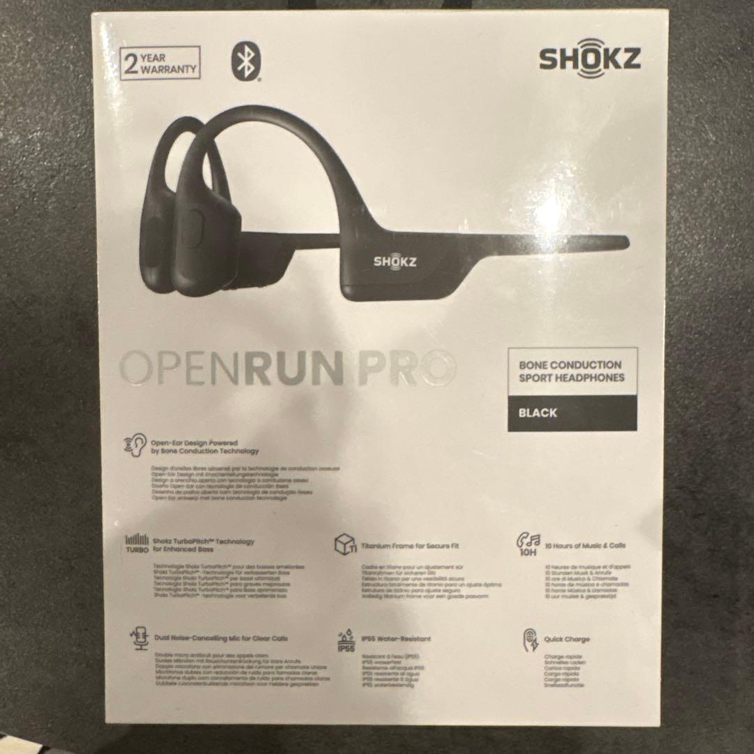 SHOKZ OPENRUN PRO骨伝導イヤホン　ブラック