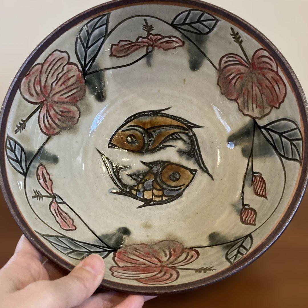 陶器 3点セット 魚の絵柄　やちむん