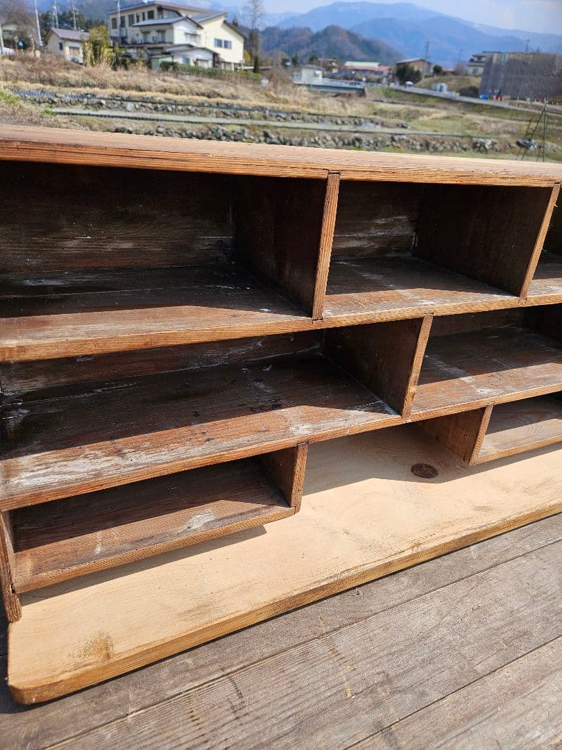 フランスヴィンテージ 古いツールキャビネット 工具入れ 棚 ラック 木製