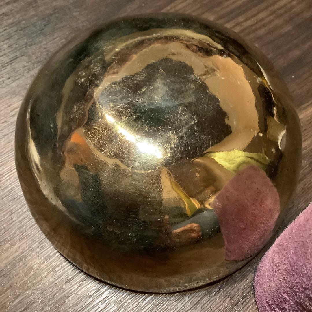 ピッカピカ チベタン シンプル シンギングボウル 12.8cm no6 金無地