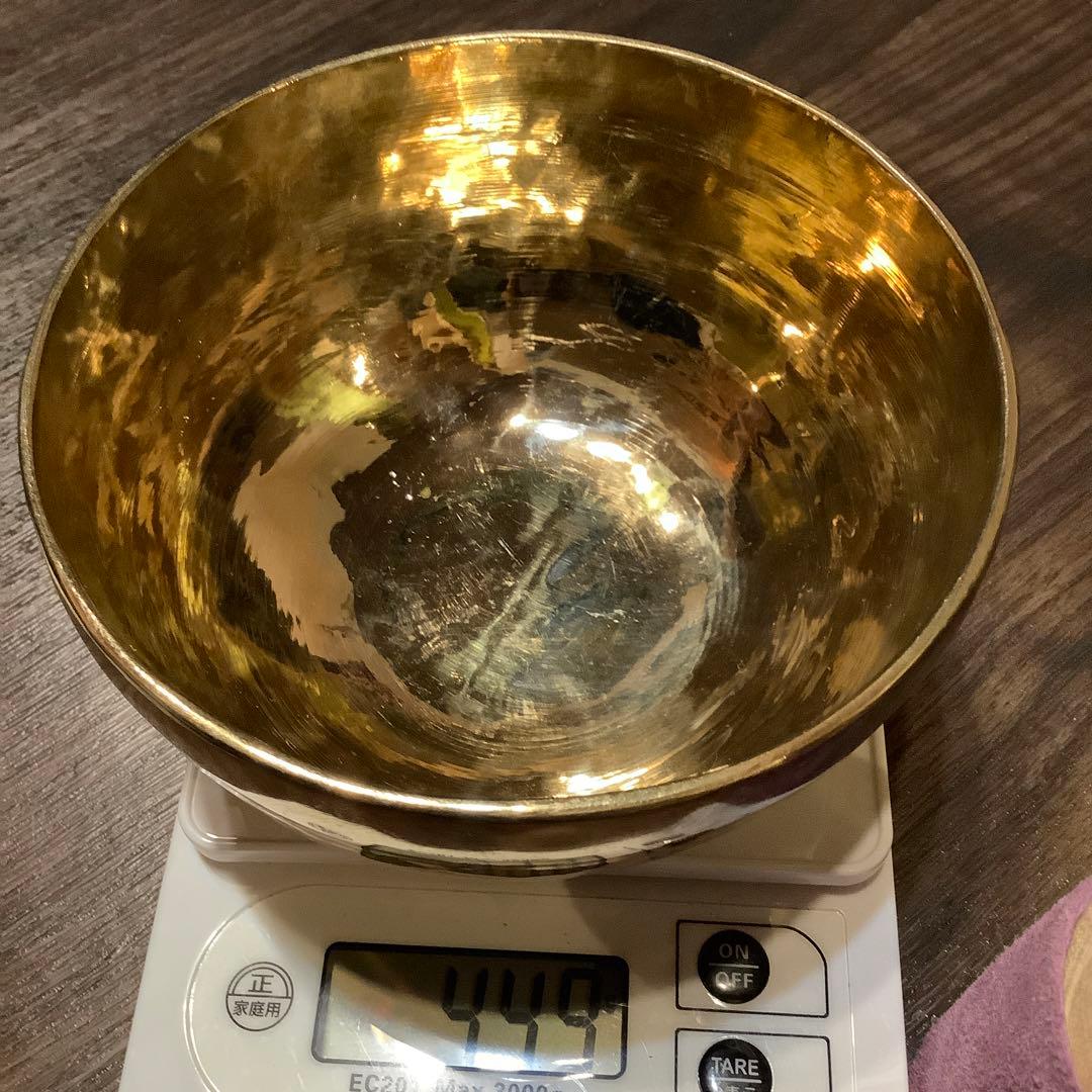 ピッカピカ チベタン シンプル シンギングボウル 12.8cm no6 金無地