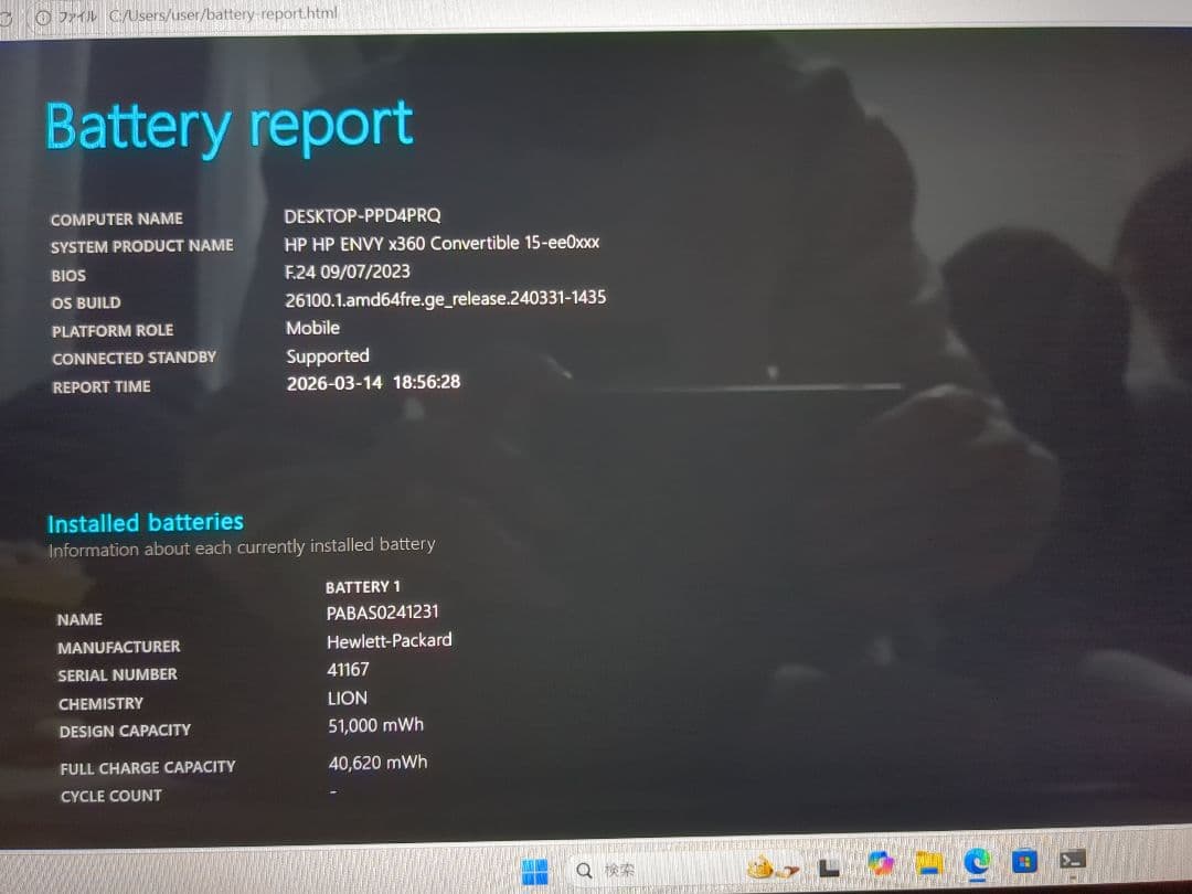 ENVY x360 15-ee0 Ryzen7 512GBSSD メモリ16GB