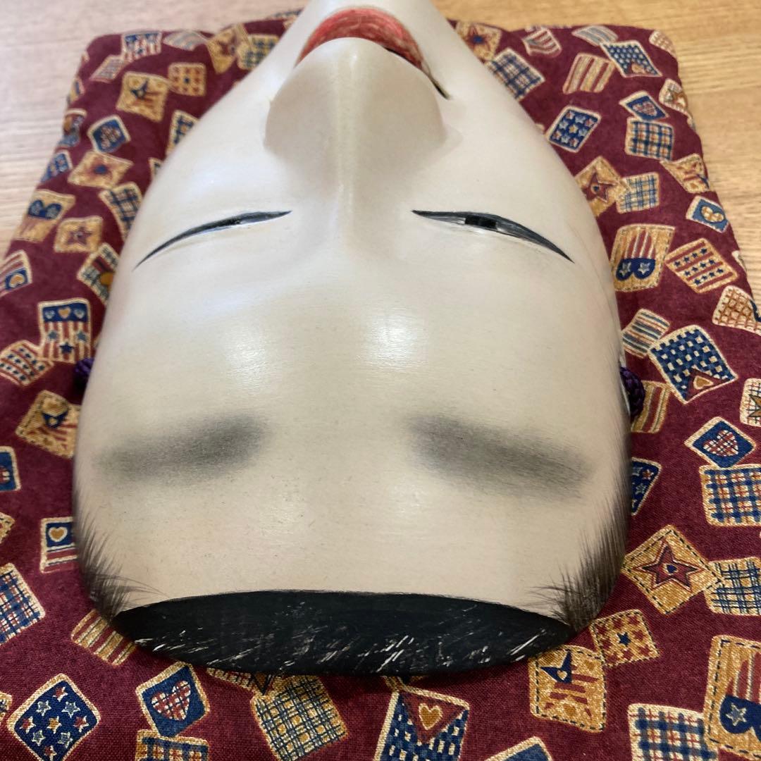 能面　木彫り　十六中将
