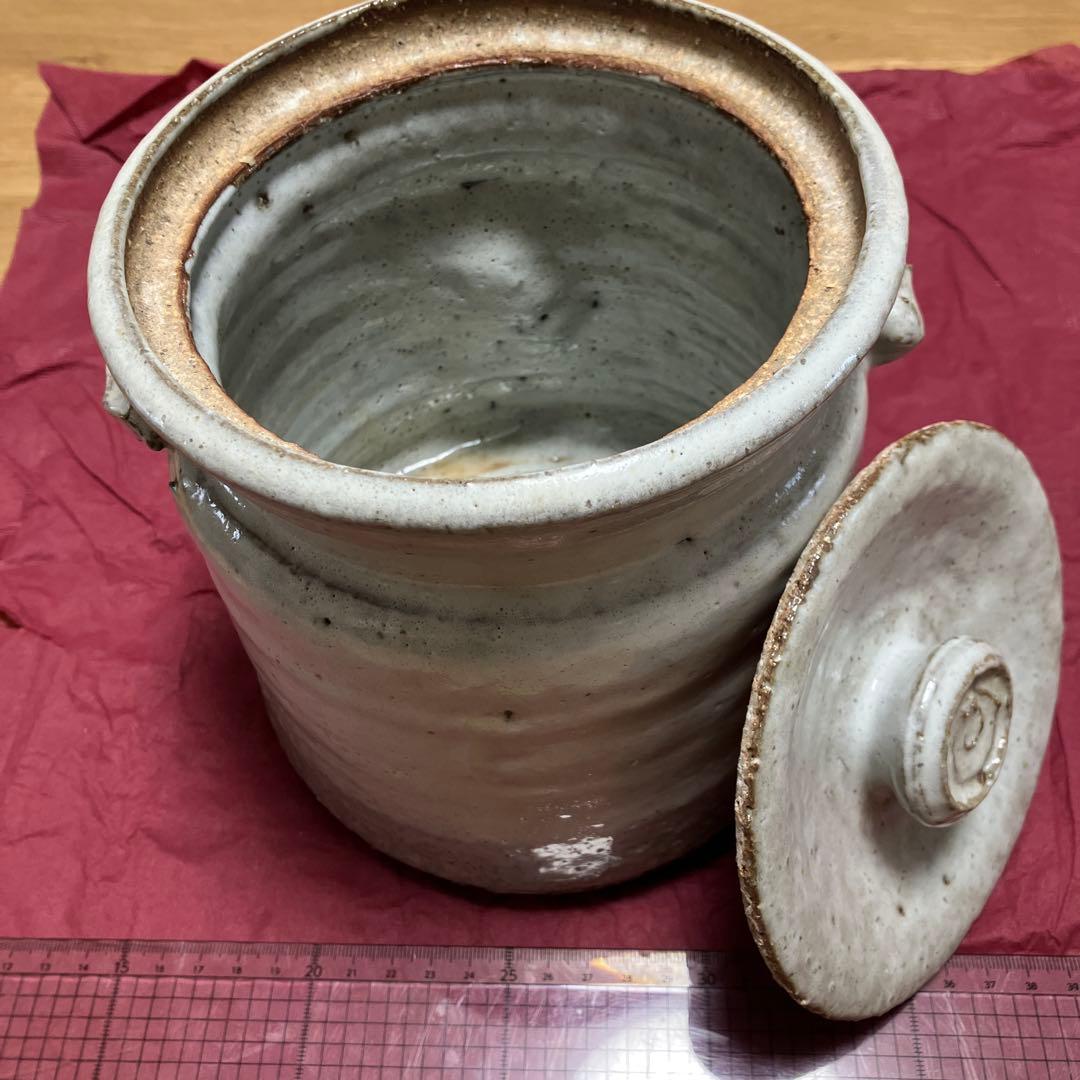 陶器製 水差し 蓋付き 白色