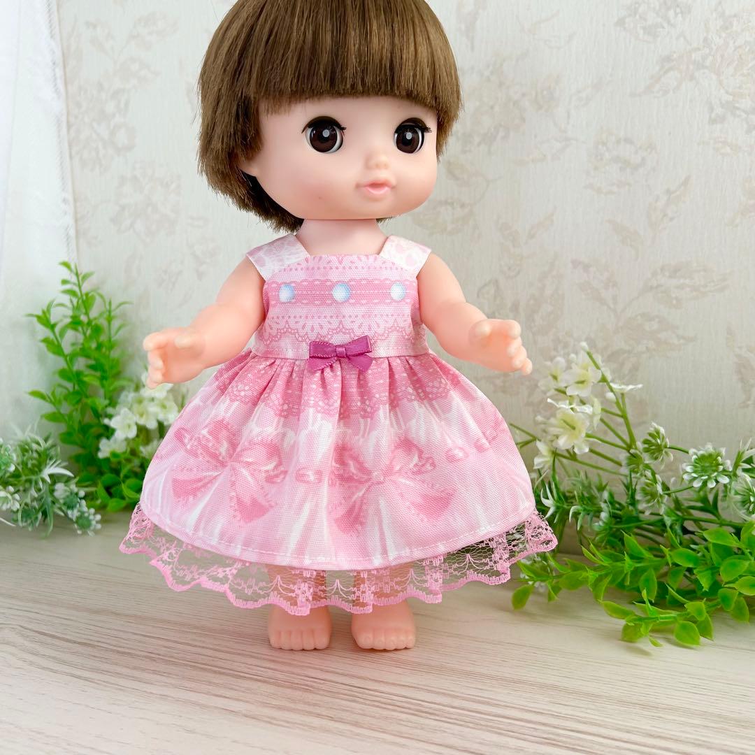 着せやすい❣️ 387 レースとリボン　メルちゃん　服　ソランちゃん　レミンちゃん