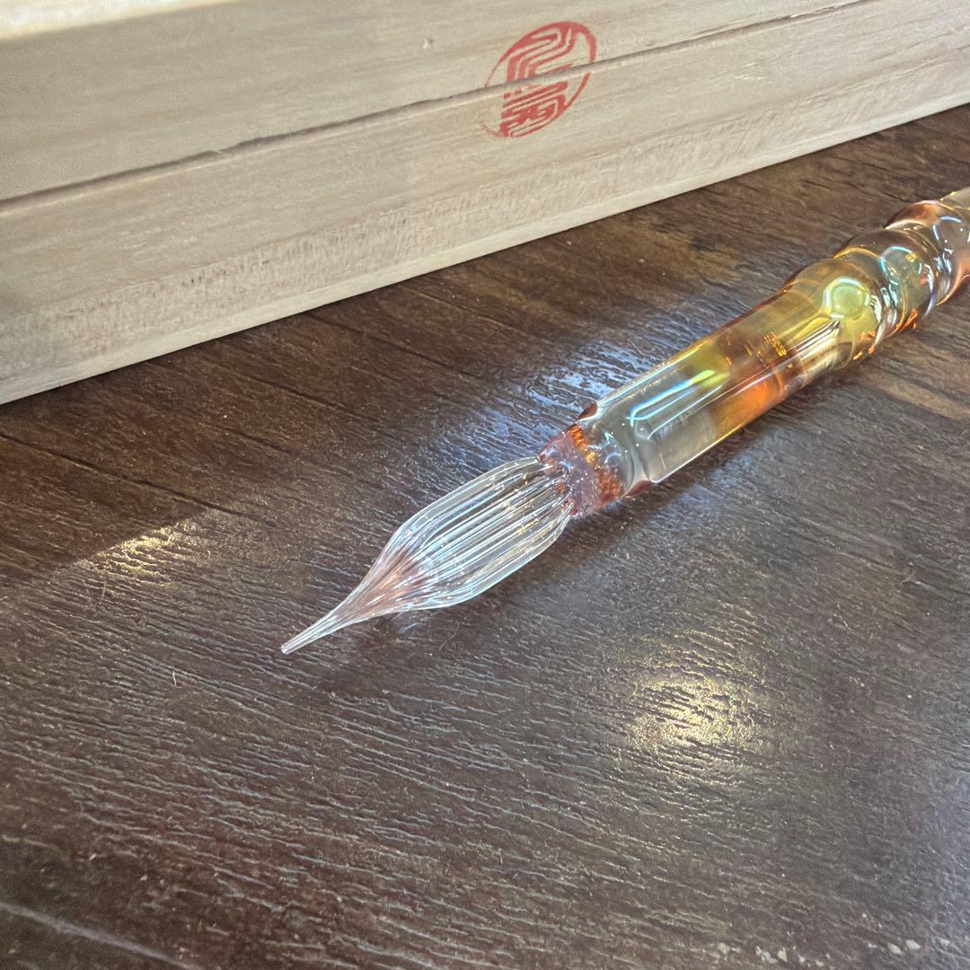 川西硝子　ガラスペン シンプル イーザー　木箱付き