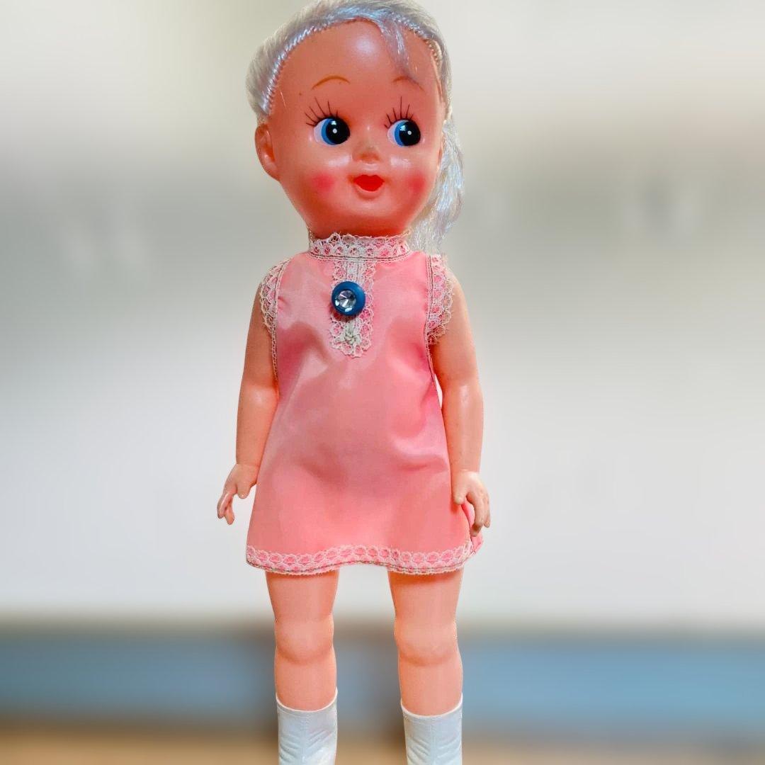 昭和レトロ 25cm ソフビ 日本製 カール人形 美品 時代物